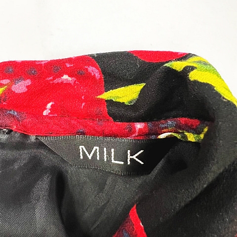 ミルク MILK ラブベリーdress 総柄 ワンピース 半袖10172114 黒  