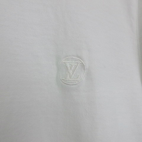 新品同様 ルイヴィトン 半袖カットソー サークルロゴ刺繍 グレー L 新品同様 ルイヴィトン 半袖カットソー サークルロゴ刺繍 グレー