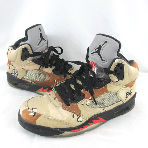 シューズ(男性用) NIKE AIR JORDAN 5 RETRO CAMO 15AW /Supreme NIKE AIR JORDAN 5 RETRO Camo ジョーダン 迷彩