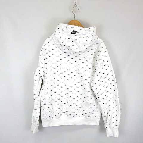 ナイキ プルオーバーパーカー ロゴ総柄 スウォッシュ 裏起毛 XXL 極美品