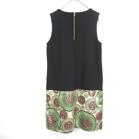 スパンコール装飾 ブラック ノースリーブドレス DRESCCO スパンコール