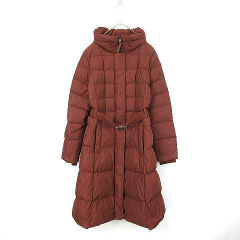 ボグナー BOGNER ジップアップ ロング ダウン コート 赤 茶系 EU40 