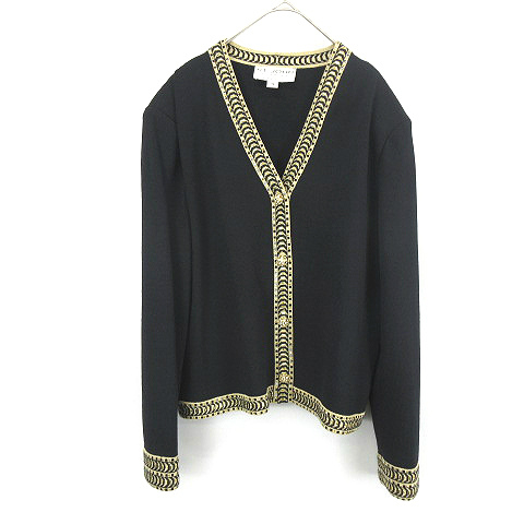 セントジョン ST.JOHN ビジュー 装飾 ウール混 ニット カーディガン  