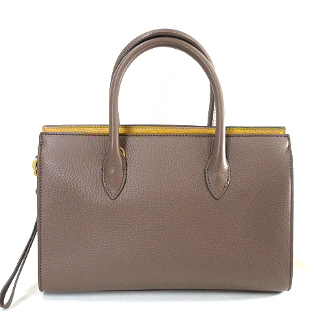 ポールカ PAULE KA バイカラー 2Way ショルダー ハンドバッグ ブラウン  