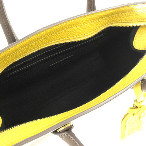 ポールカ PAULE KA バイカラー 2Way ショルダー ハンドバッグ ブラウン  