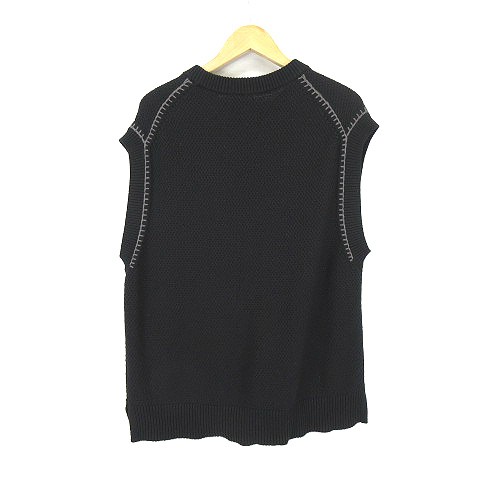 ファー付きニットベストトップスブラック新品未使用 女性 