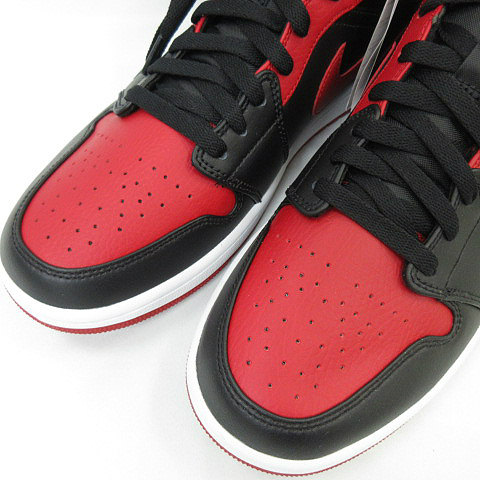 未使用品 ナイキ NIKE Air Jordan 1 Mid Bred ジョーダン ブレッド 