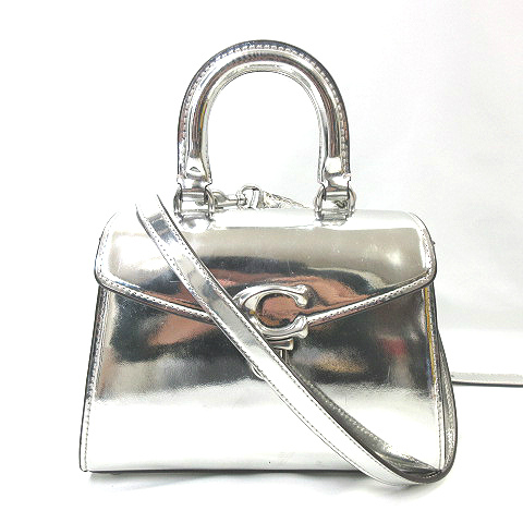 コーチ COACH サミー トップ ハンドル21 シルバー ショルダー バッグ  