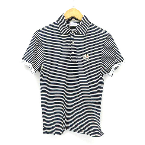 モンクレール MONCLER 胸ワッペン ボーダー 半袖 ポロシャツ S モンクレール MONCLER 胸ワッペン ボーダー 半袖 ポロシャツ S
