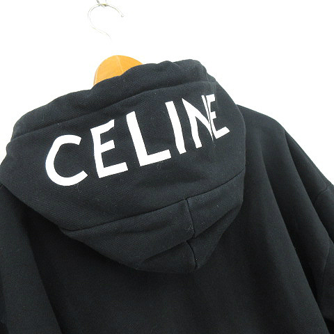 CELINE ルーズ フーディー / コットンフリース - ブラック / ホワイト