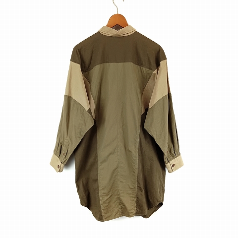 イザベル マラン エトワール ISABEL MARANT ETOILE パッチワーク ウエスタン ワンピース L/S ロング シャツ 36 カーキ ベージュ  レディー イザベル マラン エトワール ISABEL MARANT ETOILE パッチワーク