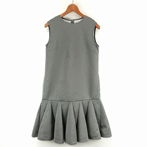 Rene ルネ ノースリーブワンピース 36 ストライプ パールボタン 中古