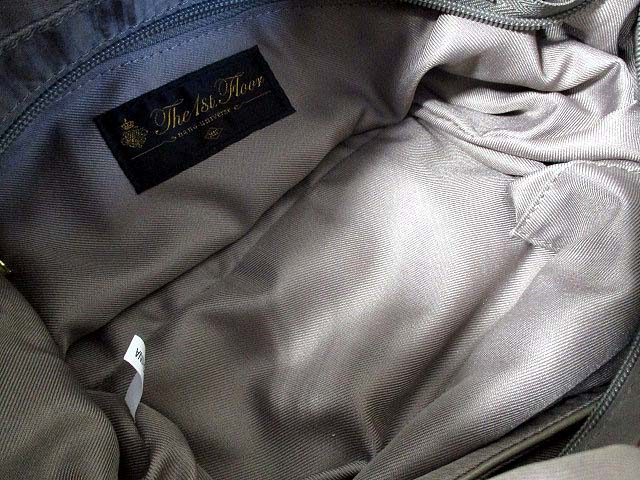 ナノユニバース Nano Universe The 1st Floor トートバッグ ナイロンキャンバス ゴールド金具 グレージュ 中古 067 ベクトルパーク