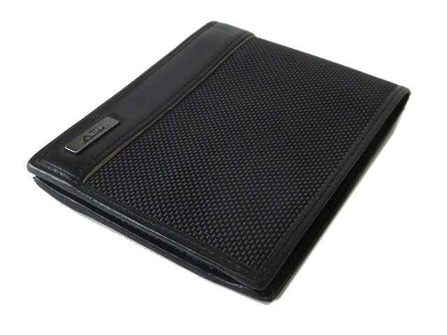 未使用 トゥミ 2つ折り財布 バリスティックナイロン ブラック トゥミ TUMI 財布 二つ折り バリスティックナイロン レザー 黒