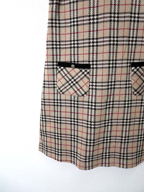 バーバリー Burberry ワンピース ノバチェック柄 フレア 半袖 130 ベージュ 美品 国内正規品 子供服 キッズ 女の子 068 ベクトルパーク