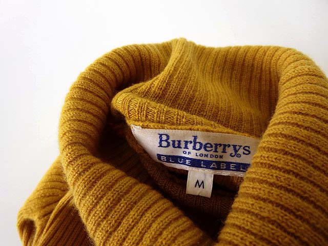BURBERRY BLUE LABEL ケーブルニット 38 ケープ イエロー BURBERRY BLUE LABEL ケーブルニット 38 ケープ イエロー