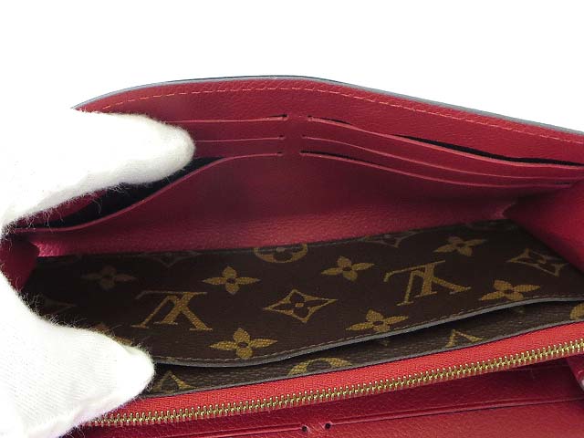 ルイヴィトン LOUIS VUITTON 財布 長財布 モノグラム ポルトフォイユ パラス M58414 赤 茶 ブラウン ゴールド金具 LV ウォレット レディース