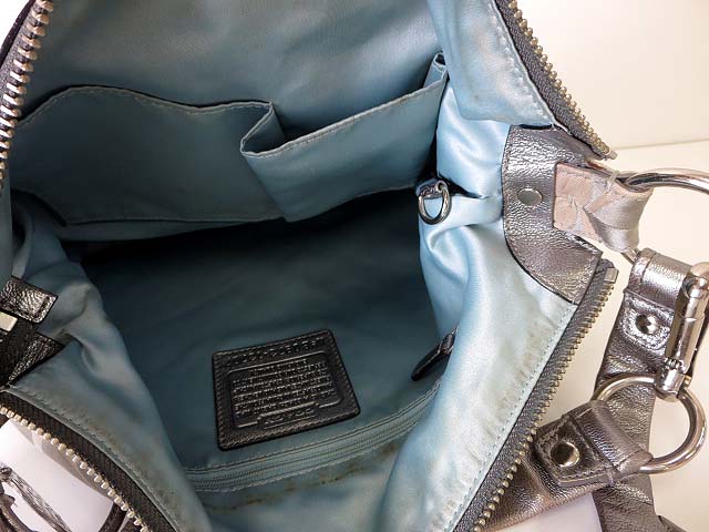 Coach グレー ナイロン バッグ レア 希少性 コーチ COACH トートバッグ ナイロン レザー 2way 濃紺 ほぼ新品