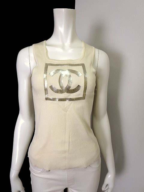 シャネル CHANEL タンクトップ カットソー ノースリーブ ココマーク  