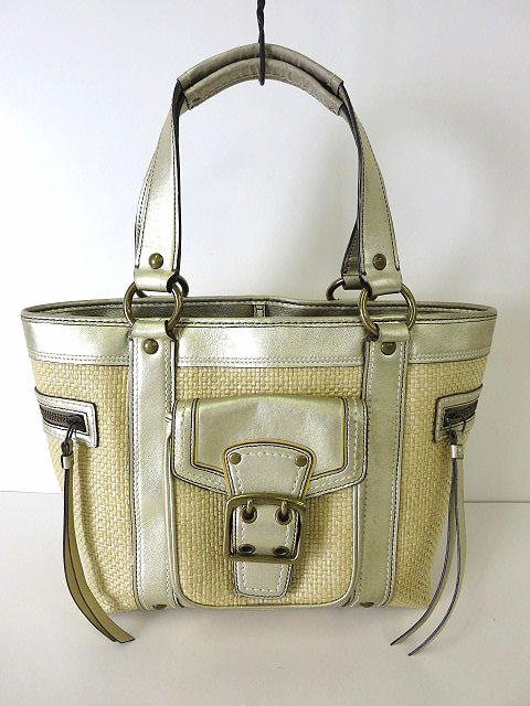 コーチ Coach バッグ かごバッグ トートバッグ ストロー レザー M05k 113 ベージュ ゴールド レディース 068 201906101356 ベクトルパーク