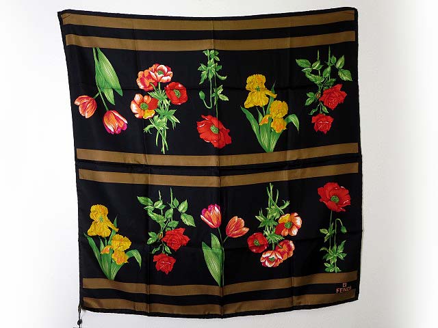 未使用品 フェンディ FENDI スカーフ ストール 大判 シルク 絹  