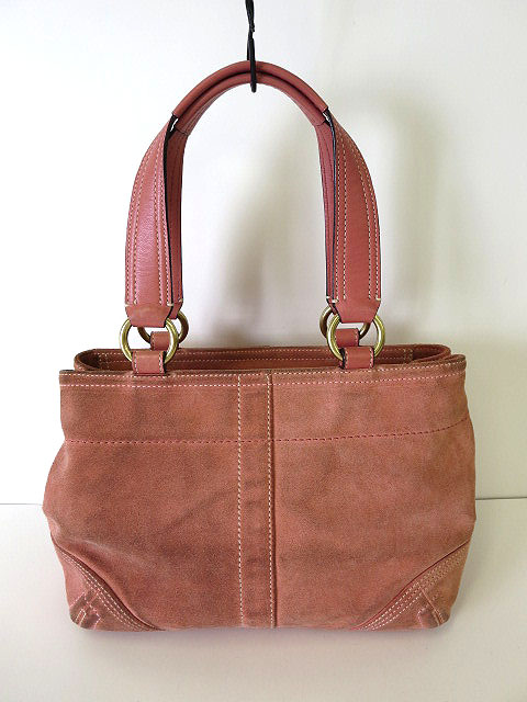 coach 希少カラー ワンハンドバッグ スエード ソーホー ピンク レザー コーチ COACH バッグ ハンドバッグ スエード レザー 8A22