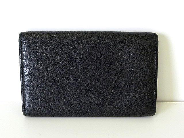 シャネル CHANEL キーケース ココマーク カメリア レザー 黒ブラック系  