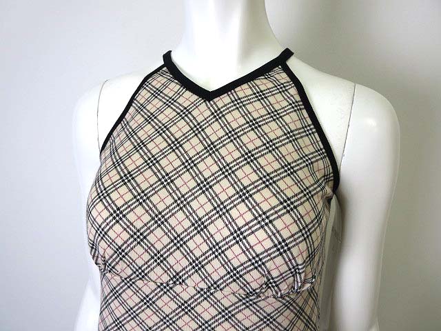 バーバリー　ノバチェック　チェック バックリボン　キャミソール BURBERRY バーバリー ノバチェック リボン タンクトップ キャミ