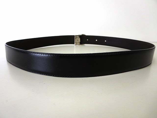 ダンヒル dunhill ベルト レザー ロゴ バックル 86cm 黒 ブラック  