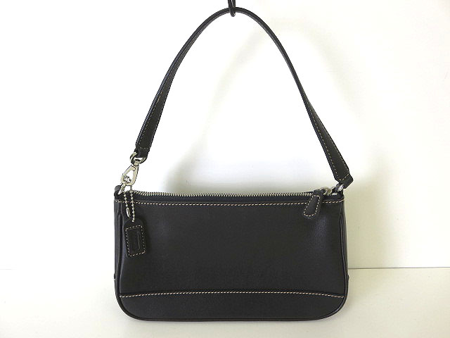 コーチ COACH ハンドバッグ ポーチ レザー 黒 ブラック 7785  