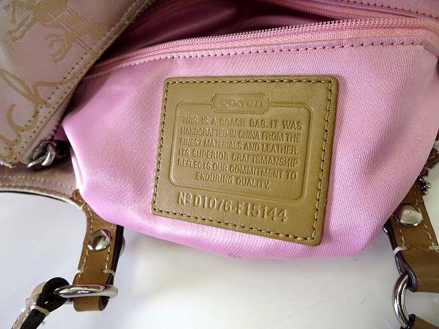 コーチ　ハンドバッグ　茶　馬車柄　キャンバス　ワンショルダー　COACH　u15 29208 ファッション コーチ ハンドバッグ 茶 馬車柄 キャンバス