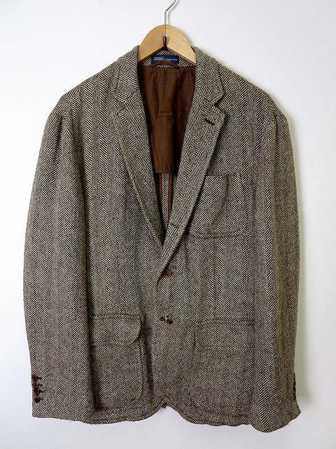 ポロバイラルフローレン テーラードジャケット ヘリンボーン生地 2B 茶色 ポロ バイ ラルフローレン Polo by Ralph Lauren ジャケット ブレザー