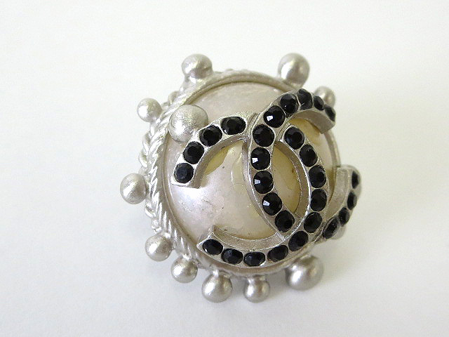 シャネル CHANEL ブローチ ココマーク パール ラインストーン 02C ピン  