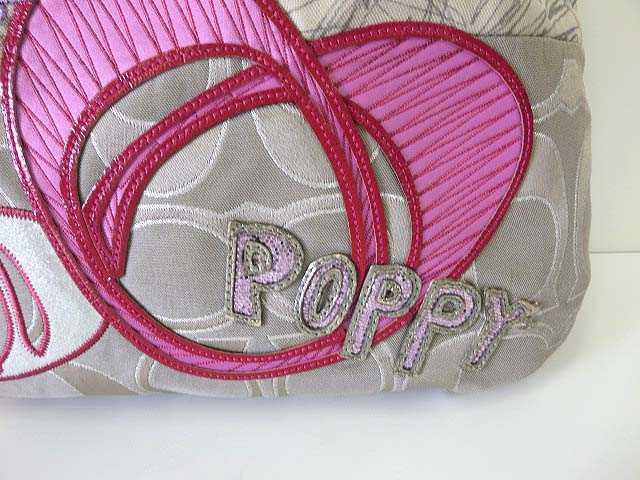 1円 COACH コーチ 17894 ポピー パッチワーク グラム キャンバス×スパンコール×レザー トートバッグ ショルダー マルチカラー D5862Wh COACH - コーチ パッチワークトートバッグ スパンコール POPPY