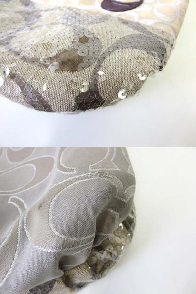 1円 COACH コーチ 17894 ポピー パッチワーク グラム キャンバス×スパンコール×レザー トートバッグ ショルダー マルチカラー D5862Wh COACH - コーチ パッチワークトートバッグ スパンコール POPPY