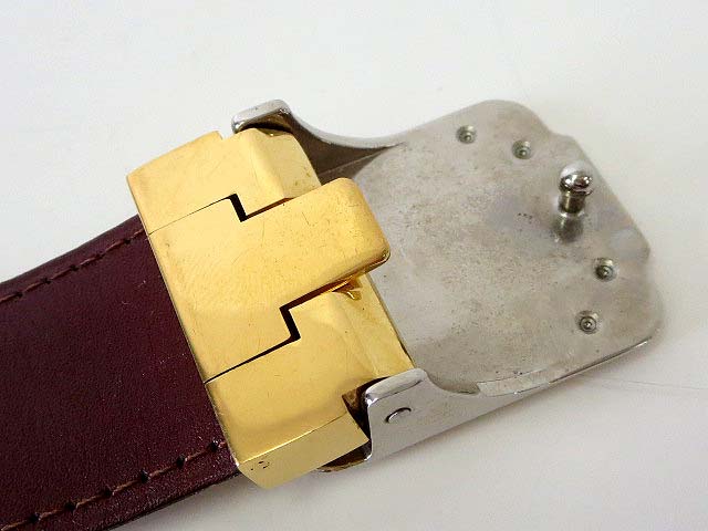 【美品】カルティエ マストライン ベルト ゴールド ボルドー スペイン製 Cartier（カルティエ） 美品 マストライン ボルドー ゴールド金具