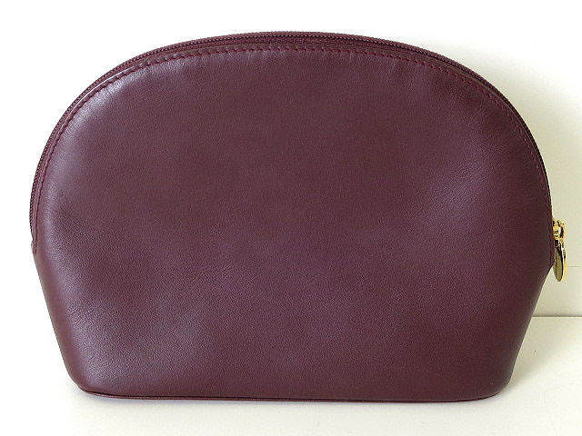 カルティエ Cartier ポーチ マストライン レザー ボルドー ゴールド