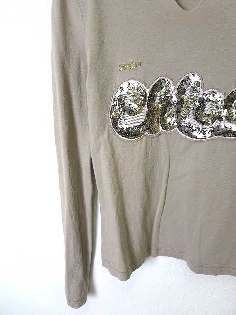 シーバイクロエ SEE BY CHLOE Tシャツ カットソー ロゴ スパンコール 