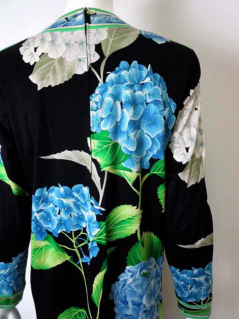 レオナール LEONARD ワンピース ドレスワンピース 長袖 花柄 M 黒  