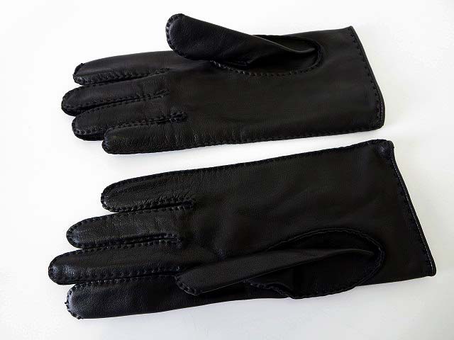 エルメス HERMES グローブ 手袋 セリエボタン ラムスキン 羊革 黒 