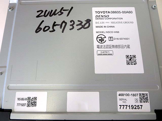 TOYOTA トヨタ 純正 ナビ カーナビ カーナビゲーション DENSO デンソー 08605-00A60 NSCD-W66 その他
