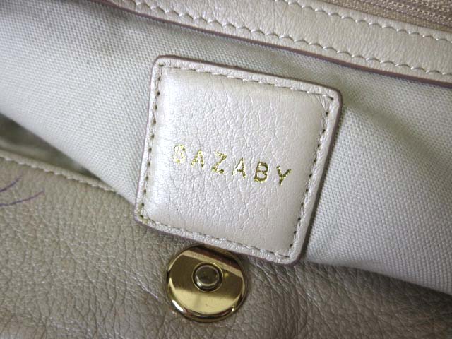 サザビー SAZABY バッグ ショルダーバッグ レザー ベージュ 牛革