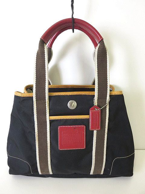 コーチ COACH バッグ トートバッグ ナイロン キャンバス レザー 黒  