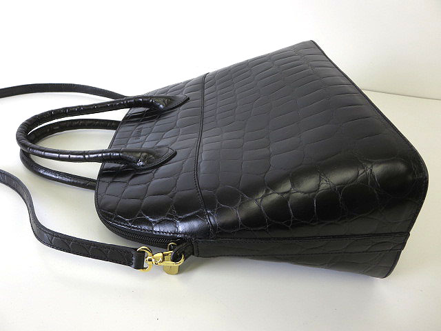 フルラ　2way 型押し　ハンドバッグ　クロコ　黒　ブラック 楽天市場】【バッグ】FURLA フルラ 型押しクロコダイル クロコ調