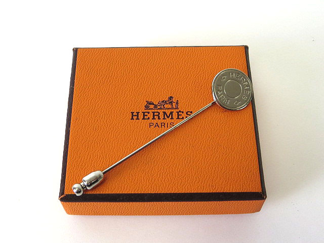 エルメス HERMES ピンブローチ セリエ シルバー メタル アクセサリー