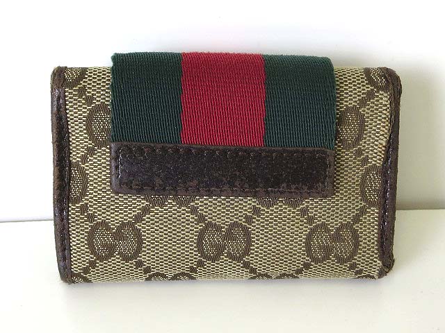 GUCCI GGキャンバス レザー シェリーライン 6連キーケース