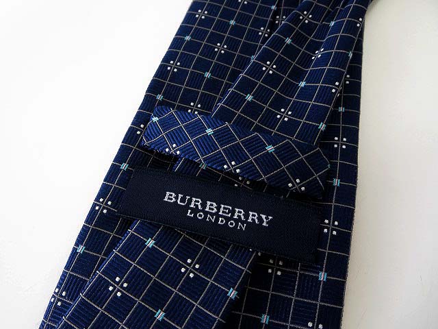 バーバリー BURBERRY ネクタイ チェック柄 紺 ネイビー 紳士 ビジネス
