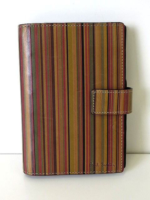 ポールスミス PAUL SMITH システム手帳 レザー マルチストライプ 