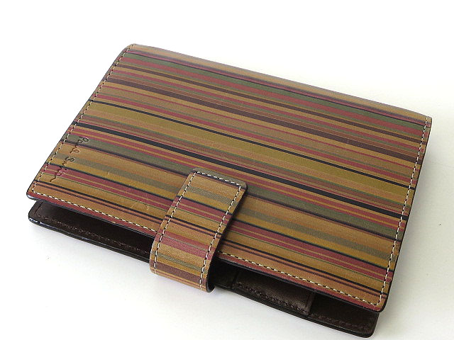 ポールスミス PAUL SMITH システム手帳 レザー マルチストライプ 