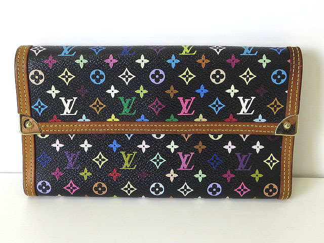 ルイヴィトン LOUIS VUITTON 財布 長財布 モノグラム マルチカラー 黒 